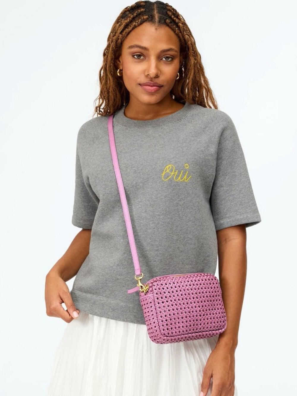 Clare V. Midi Sac in Wild Thistle (orchid) Rattan - Like New - Picture 3 of 13